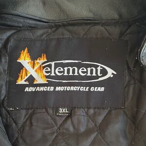 Element Black Leather Jacket with Skull Design